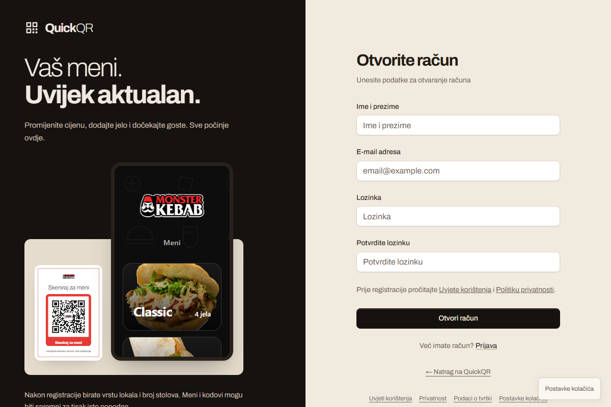 Create an account for your venue.